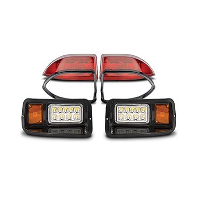 DoubleTake Phantom Deluxe Street Legal LED Light Kit with Black Bezel, Club Car Precedent 04+