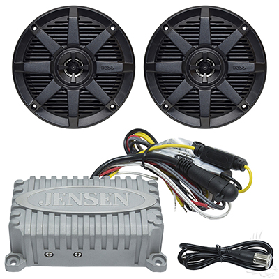 Bluetooth Audio Package with Jensen 2x80 Watt Marine Grade Amp and Boss 5.25