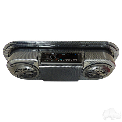 Assembled, Carbon Fiber Console w/Pyle Marine Receiver, Pyle Speakers, & Antenna