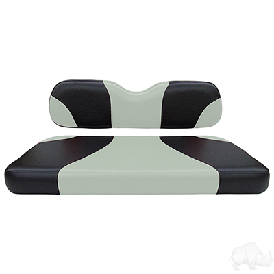 RHOX Front Seat Cushion Set, Sport Black/Silver, E-Z-Go TXT 96-13