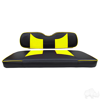 RHOX Front Seat Cushion Set, Rally Black/Yellow, E-Z-Go TXT 96-13