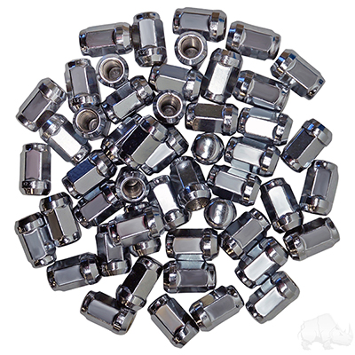 Lug Nut, BOX OF 50, Chrome Closed End Standard 1/2