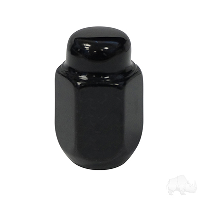 Lug Nut, Gloss Black Closed End Standard 1/2