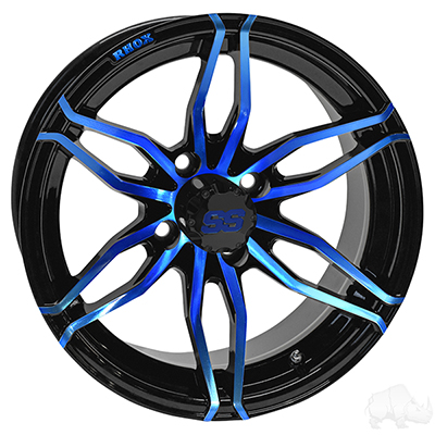 RHOX RX378, Gloss Black with Blue, 14x7 ET-25