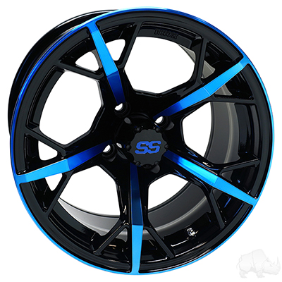 RHOX RX400, Gloss Black with Blue, 14x7 ET-25