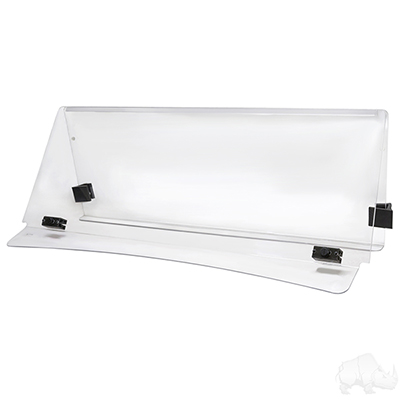 Windshield, Impact Modified Clear 2 Piece, E-Z-Go Express Cowl w/ Standard Top & 3/4