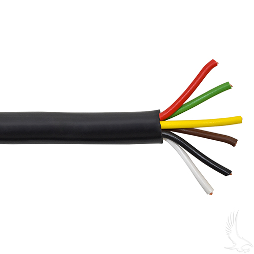 Multi Conductor Wire 100', Black 16 Gauge/6