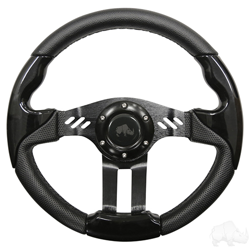 RHOX Steering Wheel, Aviator 5 Black Grip/Black Spokes 13" Diameter