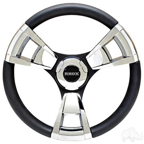 Fontana Steering Wheel, Chrome, Club Car DS Hub 84+