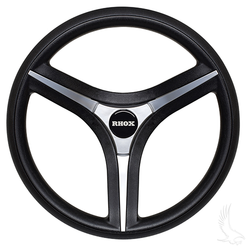 Brenta ST Steering Wheel, Silver Insert, E-Z-Go Hub