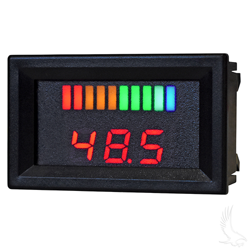 48 Volt Digital Voltage Display Charge Meter, Horizontal