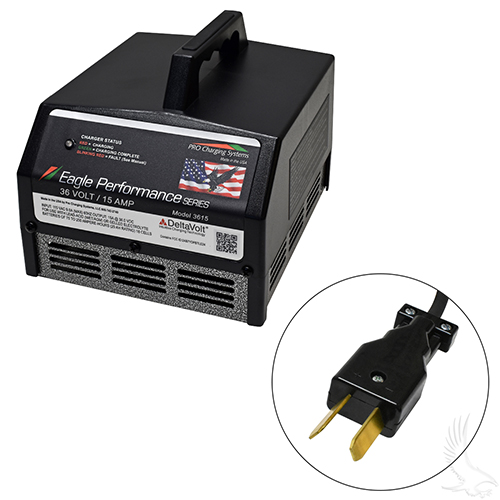 Battery Charger, Eagle Performance Series, 36 Volt 15 Amp Output, Crowsfoot Plug