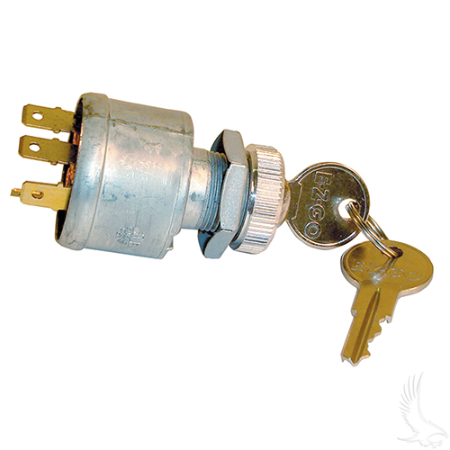 Key Switch, 4 Terminal with Mixed Key Codes, E-Z-Go Universal