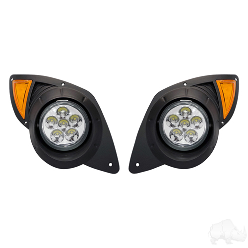 LED Factory Style Headlights with Bezels, Yamaha Drive 07-16