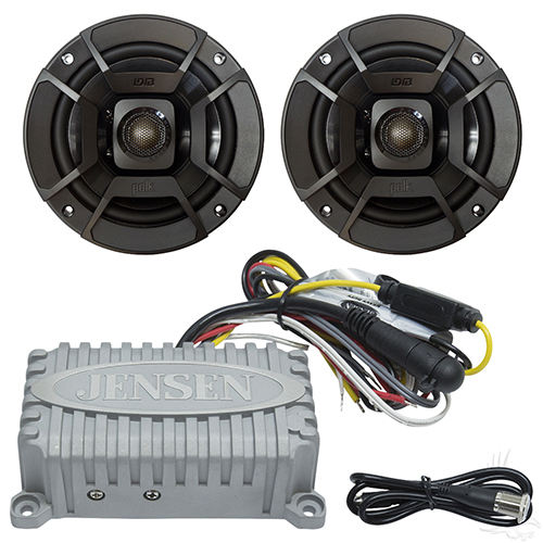 Bluetooth Audio Package with Jensen 2x80 Watt Marine Grade Amp and Polk 5.25" Speakers