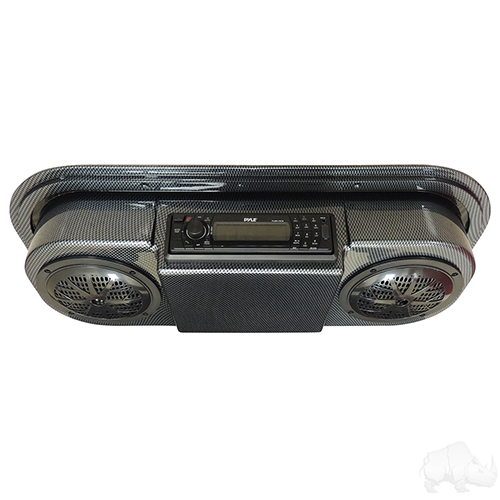 Assembled, Carbon Fiber Console w/Pyle Marine Receiver, Pyle Speakers, & Antenna