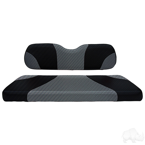 Cushion Set, RHOX Rhino Seat Sport Black Carbon Fiber/Gray Carbon Fiber