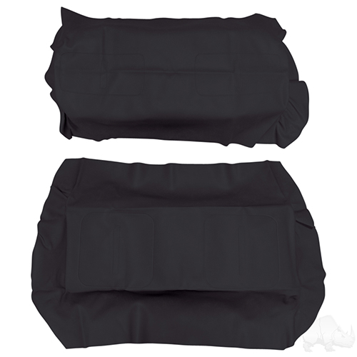 Flip Cover Set, Black, E-Z-Go TXT, Super Saver Seats w/ Wood Back