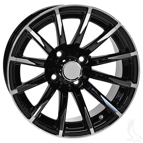 AR714, Machined Gloss Black, 14x7 ET -25