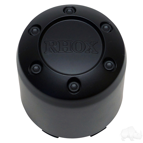 Center Cap, RHOX Snap-in Matte Black Plastic 2.65"