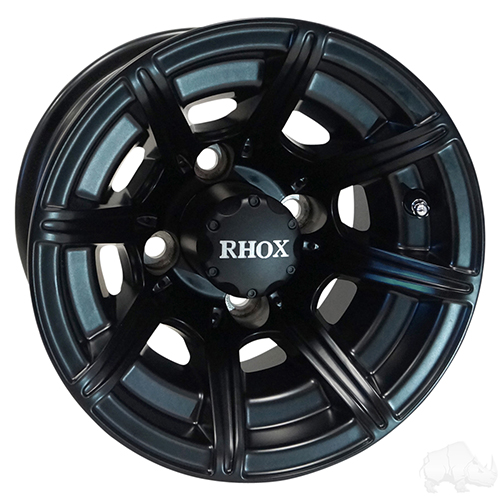 RHOX RX152, 8 Spoke Matte Black w/ Center Cap, 10x7 ET-25