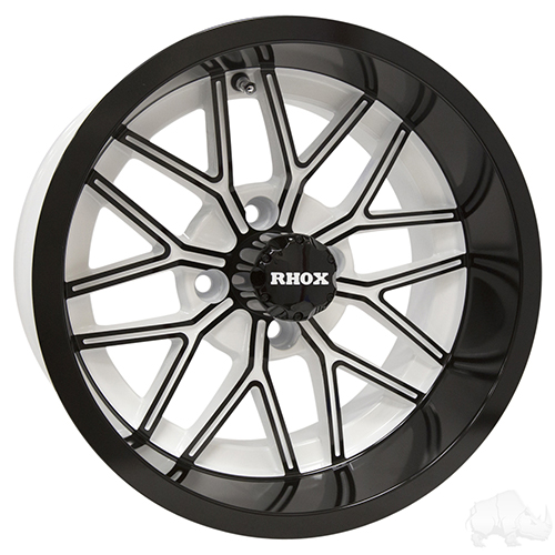 RHOX RX281, White with Gloss Black, 14x7 ET-25