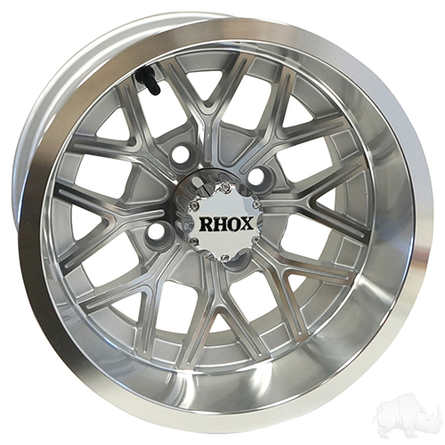 RHOX RX284, Machined Silver, 12x6 ET-10