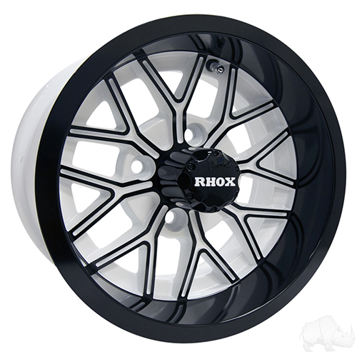 RHOX RX284, White with Gloss Black, 12x6 ET-10