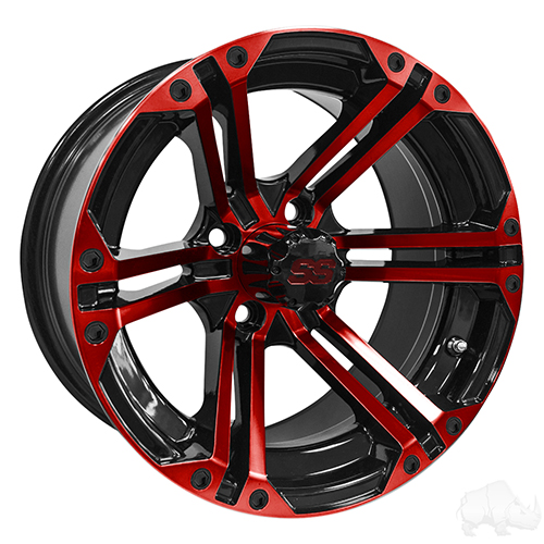 RHOX RX354 Black and Red w/Center Cap, 14x7 ET-25