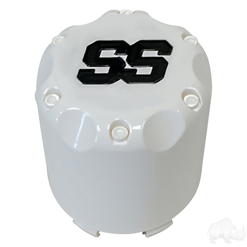 Center Cap, White with Black SS