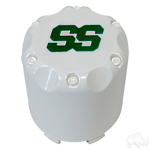 Center Cap, White with Green SS