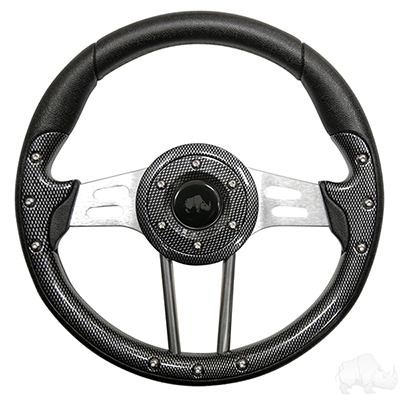RHOX Steering Wheel, Aviator 4 Carbon Fiber Grip/Brushed Aluminum Spokes 13