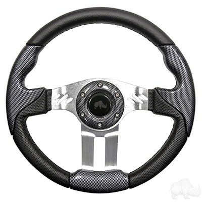 RHOX Steering Wheel, Aviator 5 Carbon Fiber Grip/Brushed Aluminum Spokes 13