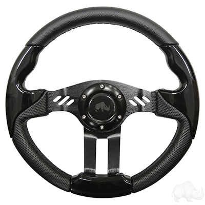 RHOX Steering Wheel, Aviator 5 Black Grip/Black Spokes 13