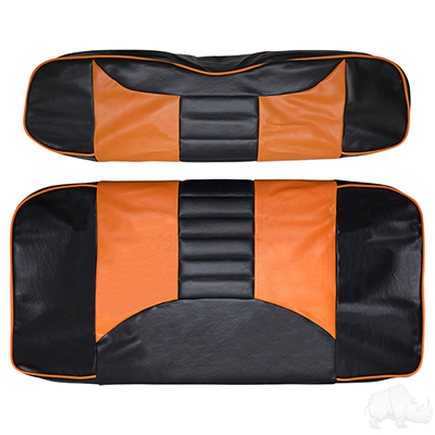 RHOX Front Seat Cover Set, Rally Black/Orange, E-Z-Go TXT 96-13
