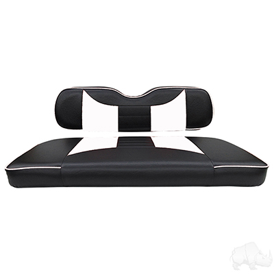 RHOX Front Seat Cushion Set, Rally Black/White, E-Z-Go TXT 96-13