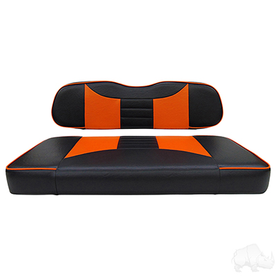 RHOX Front Seat Cushion Set, Rally Black/Orange, Club Car DS