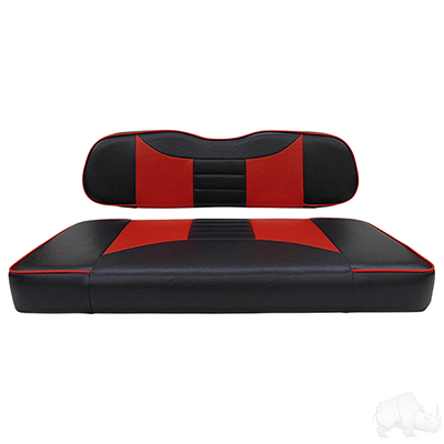 RHOX Front Seat Cushion Set, Rally Black/Red, Club Car DS