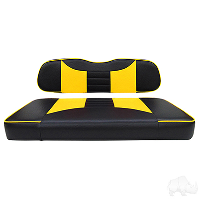 RHOX Front Seat Cushion Set, Rally Black/Yellow, Club Car DS