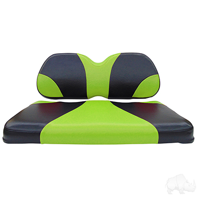 RHOX Front Seat Cushion Set, Sport Black/Green, Club Car Tempo, Precedent 04+