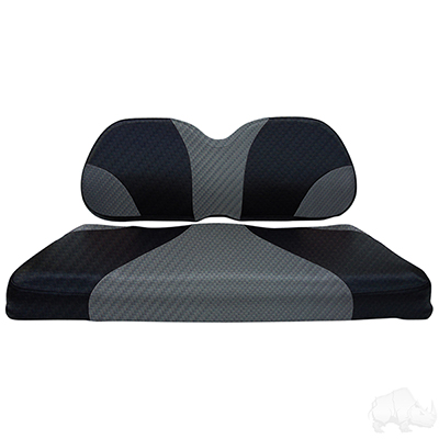 RHOX Front Seat Cushion Set, Sport Black Carbon/Gray Carbon Fiber, Club Car Tempo, Precedent 04+