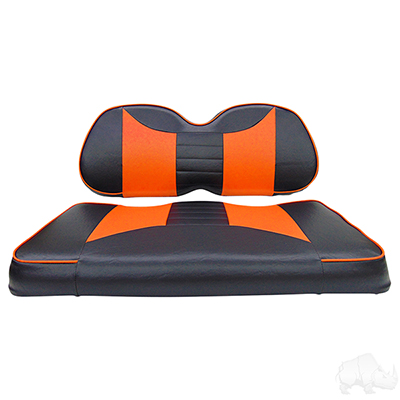 RHOX Front Seat Cushion Set, Rally Black/Orange, Club Car Tempo, Precedent 04+