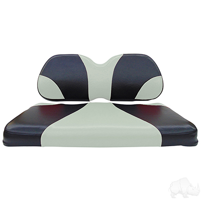 RHOX Front Seat Cushion Set, Sport Black/Silver, Club Car Tempo, Precedent 04+