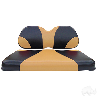 RHOX Front Seat Cushion Set, Sport Black/Tan, Club Car Tempo, Precedent 04+