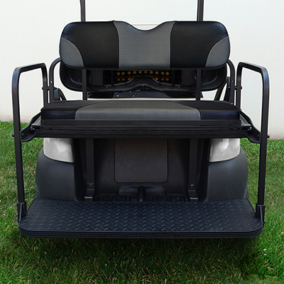 RHOX Rhino Seat Kit, Sport Black Carbon Fiber/Gray Carbon Fiber, Club Car Tempo, Precedent 04+