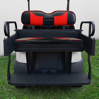 RHOX Rhino Seat Box Kit, Rally Black/Red, Club Car Tempo, Precedent 04+