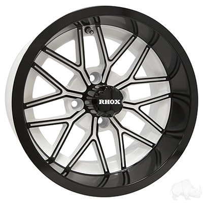 RHOX RX281, White with Gloss Black, 14x7 ET-25