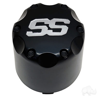 Center Cap, Matte Black with Silver SS